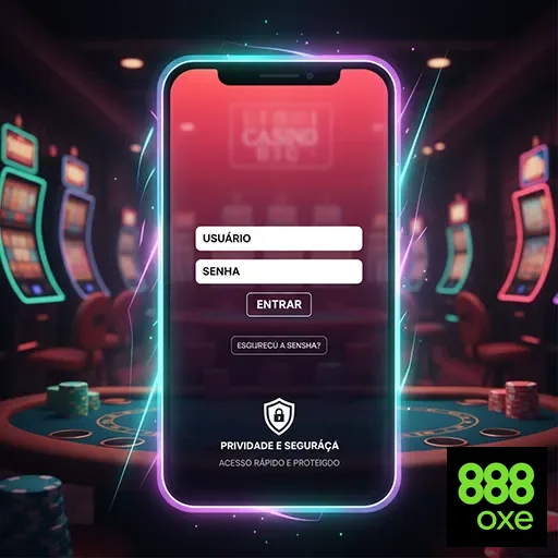 Usuário acessando a tela de login do 888oxe em celular.