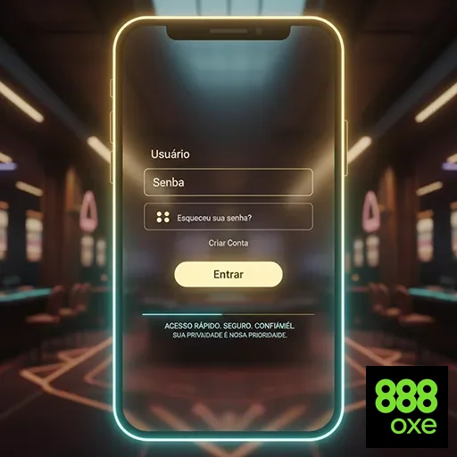 Usuário acessando a página de login do 888oxe no celular.
