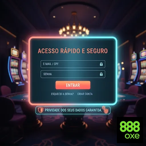 Tela de login do aplicativo 888oxe para acessar jogos.