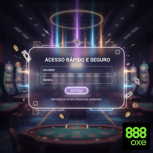 Tela de login da plataforma 888oxe com segurança total.