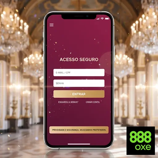 Tela de login da plataforma 888oxe com foco na segurança