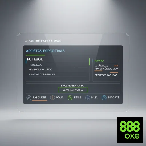 Interface de apostas ao vivo da 888oxe destacando futebol.