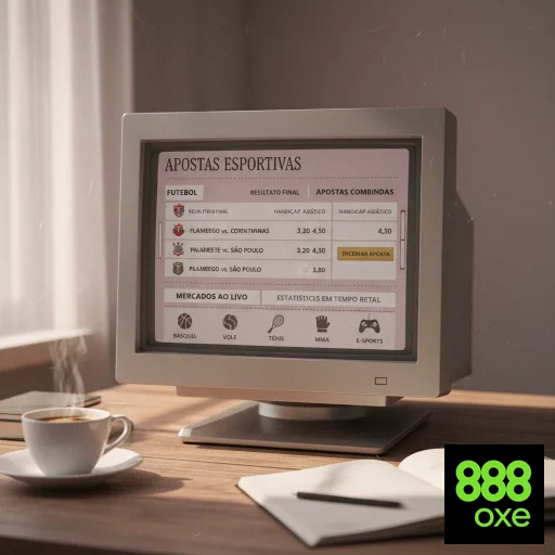 Interface de apostas esportivas da 888oxe em computador.