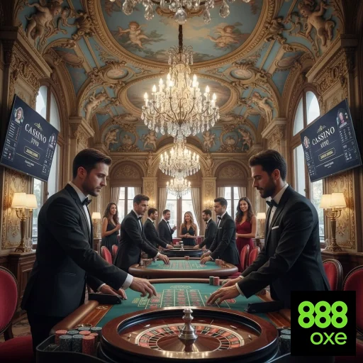 Jogadores em mesa de cassino elegante no 888oxe.