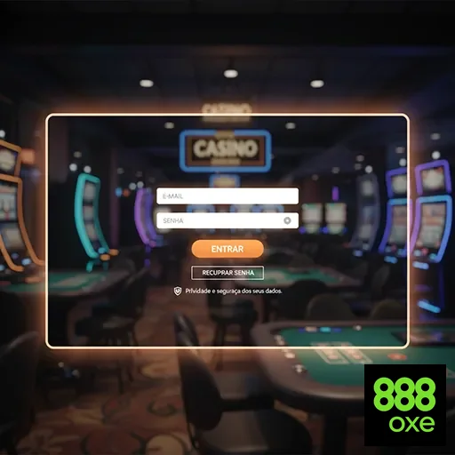 Tela de login do aplicativo 888oxe para cassino online.