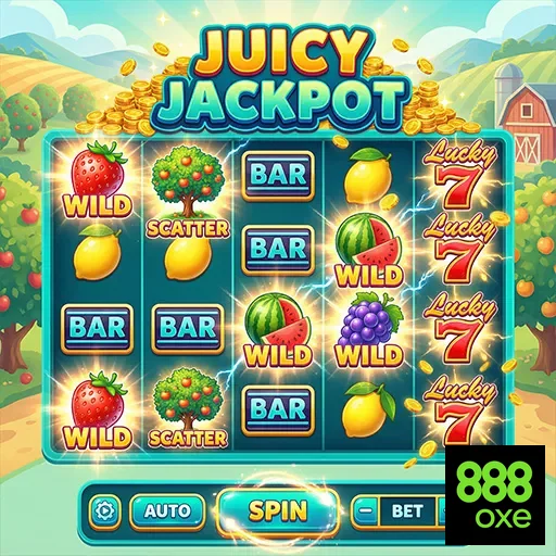 Tela do jogo Juicy Jackpot na plataforma 888oxe.
