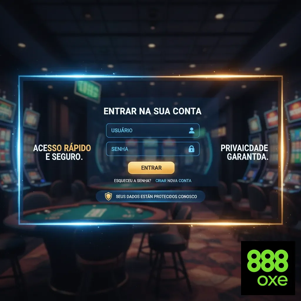 Tela de login do aplicativo 888oxe com acesso seguro.