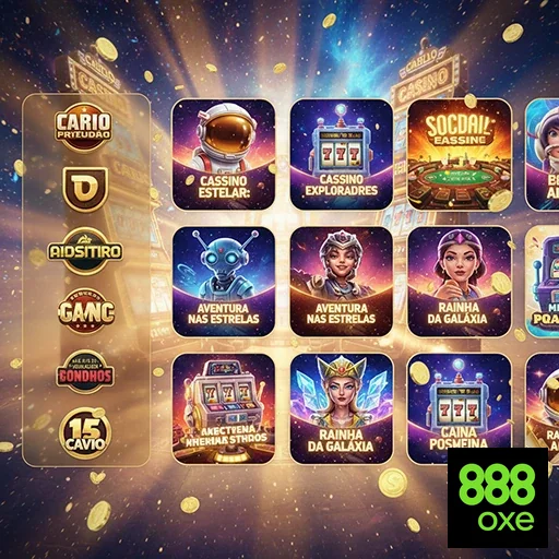 Tela de jogos de slot no 888oxe, mostrando diversas opções.