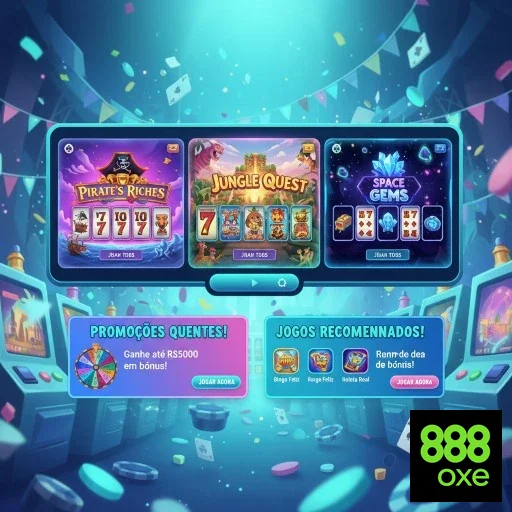 Tela do app 888oxe mostrando jogos e promoções de bônus.