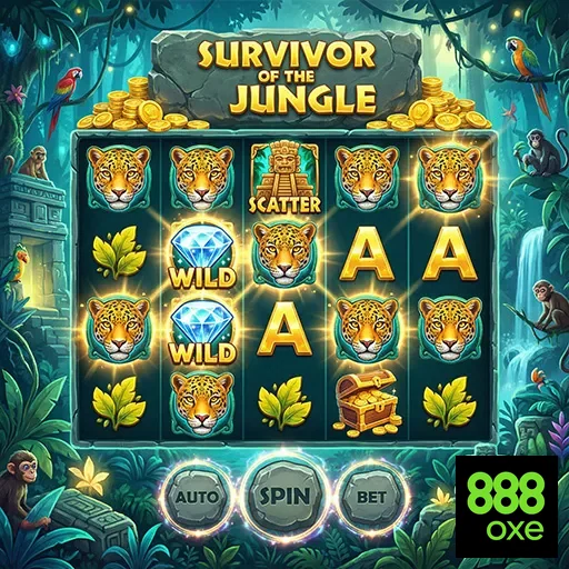 Tela do jogo 'Survivor of the Jungle' no 888oxe.
