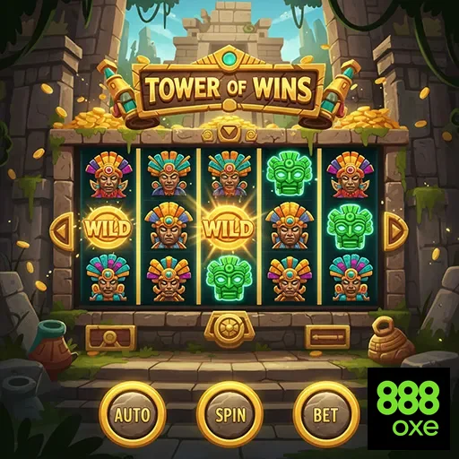 Tela do jogo Tower of Wins no aplicativo 888oxe para mobile.